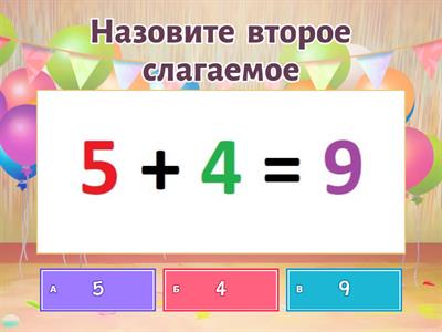 Компоненты сложения вычитания Целое часть.Уравн.