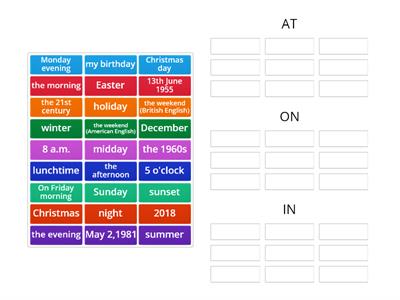 Prepositions of Time