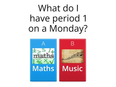 Class 1 (2024 timetable quiz