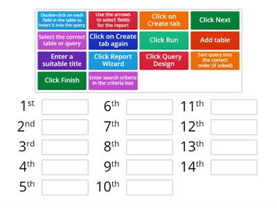 Re-Order the Steps to Create a Query and Report