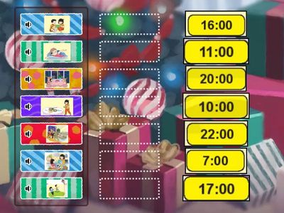 Nối đồng hồ với tranh tương ứng