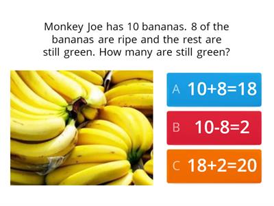 P1 Subtraction Word Problem (within 20)