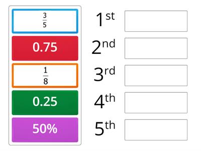 Place these numbers in ascending order. 