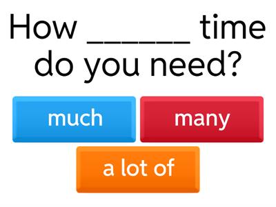 much, many, a lot of  - 4th grade