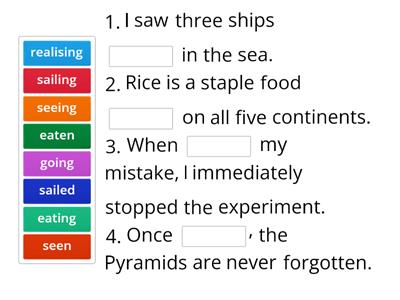 English 9: Participle clauses 2