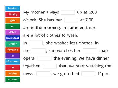 Prepositions of time