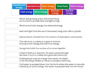 Energy sources