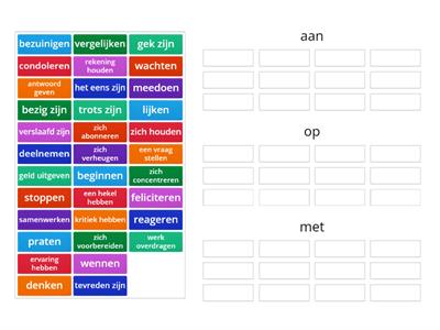 Verba met preposities 9 (In zicht H1-7)