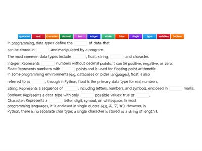 Data Types in Programming