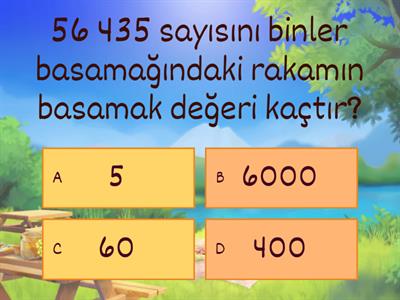 4, 5 ve 6 Basamaklı Doğan Sayılarda Basamak Değeri