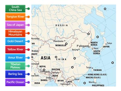 East Asia Physical Map