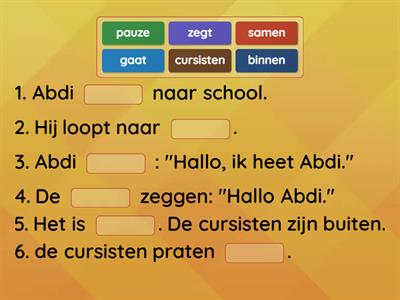 Woorden: naar school