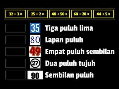 Kuiz Matematik Tahun 5 Operasi Tambah