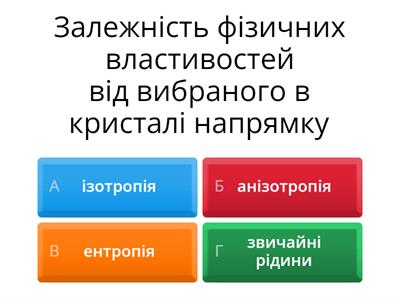 Будова та властивості твердих тіл. Анізотропія. Рідкі кристали.