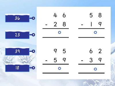 Subtraction With Regrouping @ D (4 labelled Diagram)