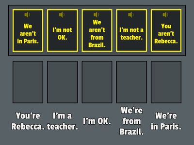 Grammar Focus - be: I / we / you - affirmative and negative statements