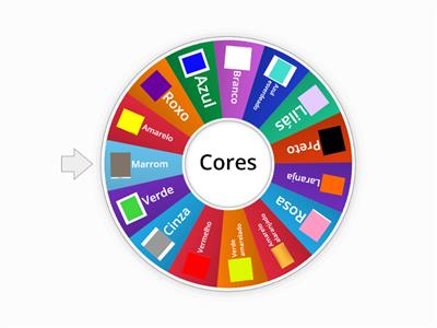 Roleta de cores: Gire a roleta até identificar todos os nomes das cores 