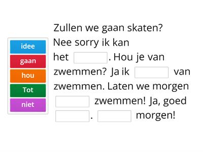 Waar hou jij van? Gesprek compleet maken