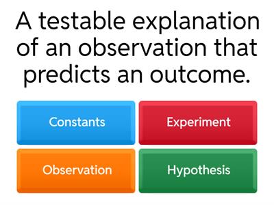 TTT Scientific Method Questions
