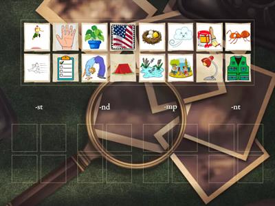 ending blends sort (-st, -nd, -mp, -nt)