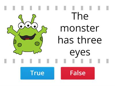 True or False Parts of the body