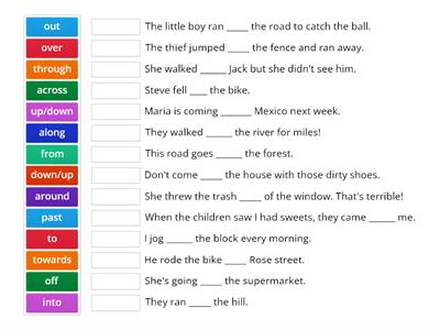  Grammar: prepositions of movement 