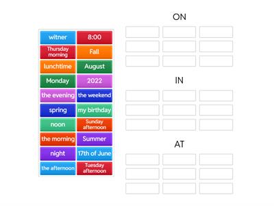  Time preposition (IN ON AT)