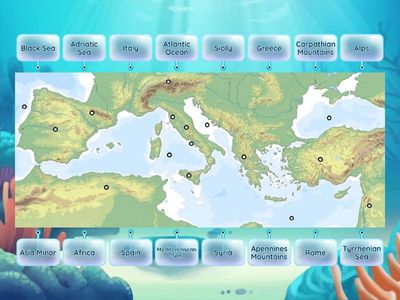 Europe Physical Map: Ancient Rome
