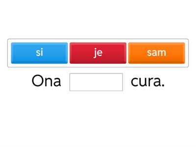 glagol biti sam, si, je 