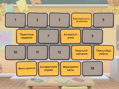 Знайди пару (Тема "Особливості організації та проведення практичного заняття")