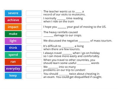 B2 Gold Experience U2 collocations revision