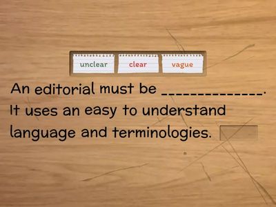 Review on the features of an Editorial Article.