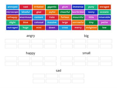 Synonyms/Interesting Words Group Sort