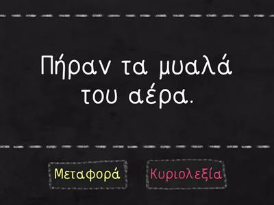 Μεταφορά και κυριολεξία