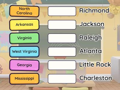 Southeast States & Capitals Drag & Drop