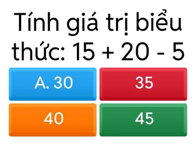 Tính giá trị biểu thức