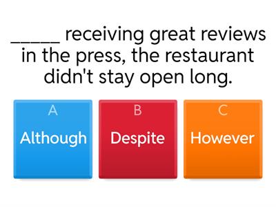 Linking words Outcomes upper