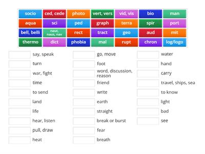 7th Grade Roots and Meanings