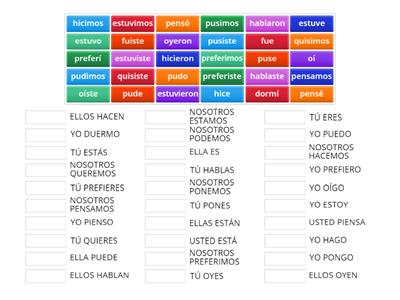 Spanish Preterite to Spanish Present