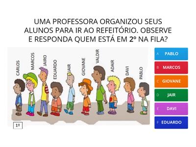 TESTE NÚMEROS ORDINAIS 