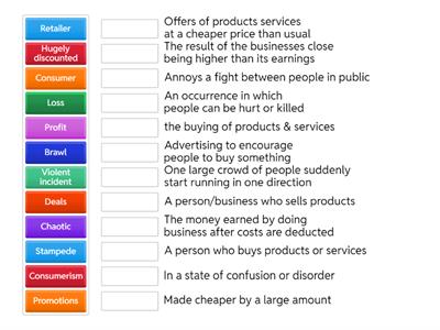 Black Friday vocabulary B2