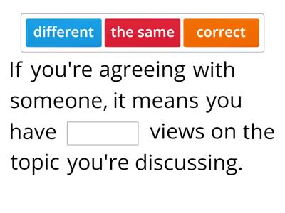 Agreeing and Disagreeing Quiz