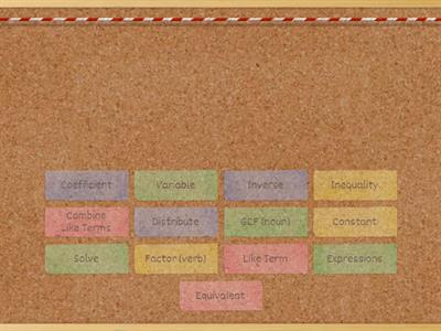 Expressions and Equations Definitions