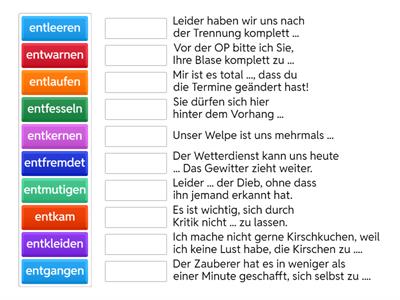 Verben mit dem Präfix ent-