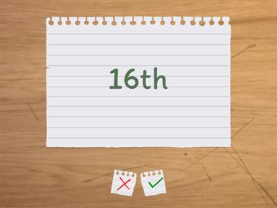 Порядковые числительные 11-20