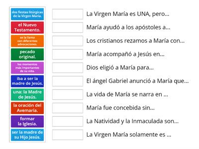 Forma frases de la Virgen María.