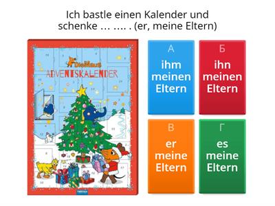 D5. 3C_2b. (V) Schenken: Wem? Was? 