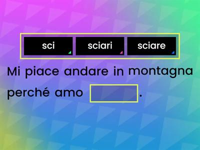 Completa le frasi con la parola mancante A2 Level (sport lexicon)