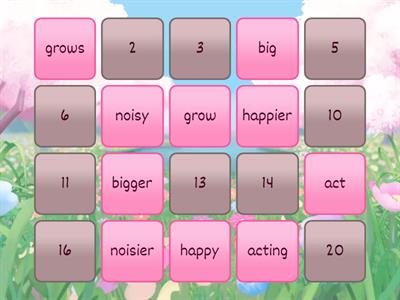 -s, -ed, -ing endings