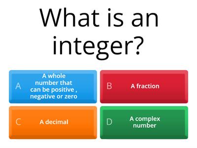 Quiz on integers